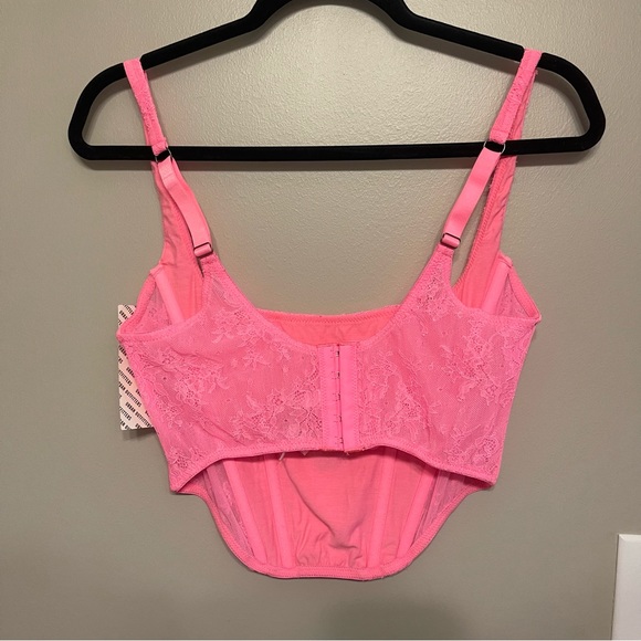 NWT UO Lovestruck Lace Corset Pink XL - Picture 5 of 6